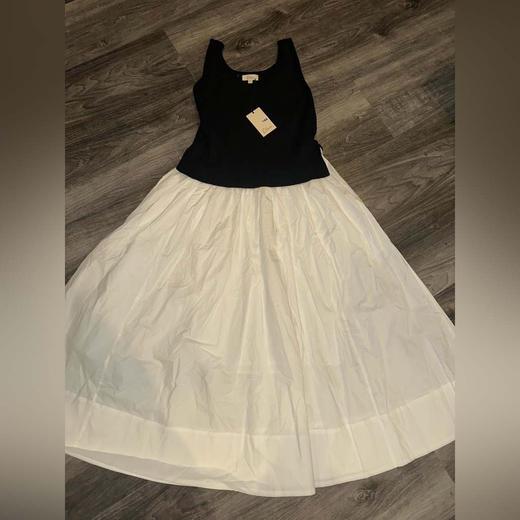 Nwt Elan Black White Tank Sweater Top Midi Skirt Multi Media Midi Dress Small
